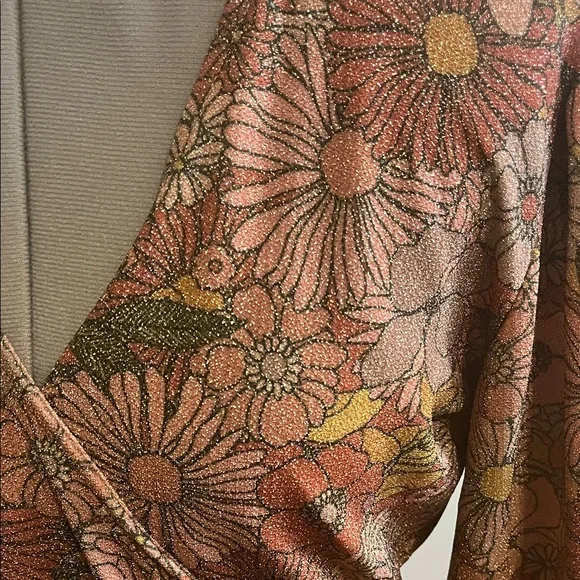 Beach Riot Floral Long Sleeve Dress - orange and Brown - Picture 4 of 10